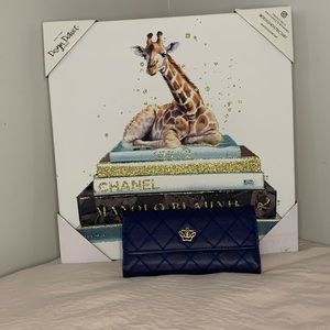 NWOT Navy Boutique Trifold Wallet